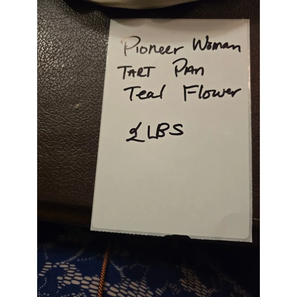 The Pioneer‎ Woman Teal Floral Ruffled Ceramic Tart Pan Pie Dish 10.5 Inch